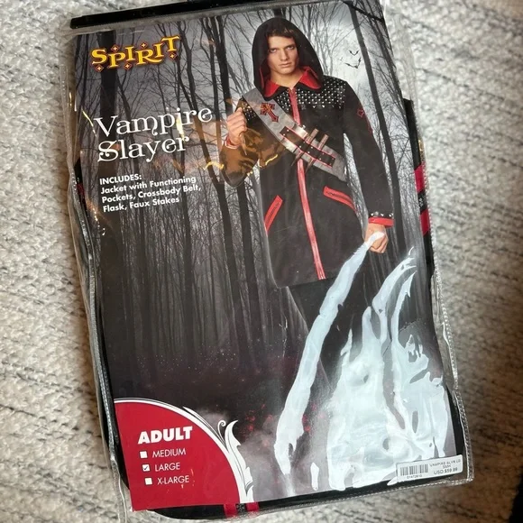 NWOT Adult Mens Vampire Costume L - Picture 2 of 8